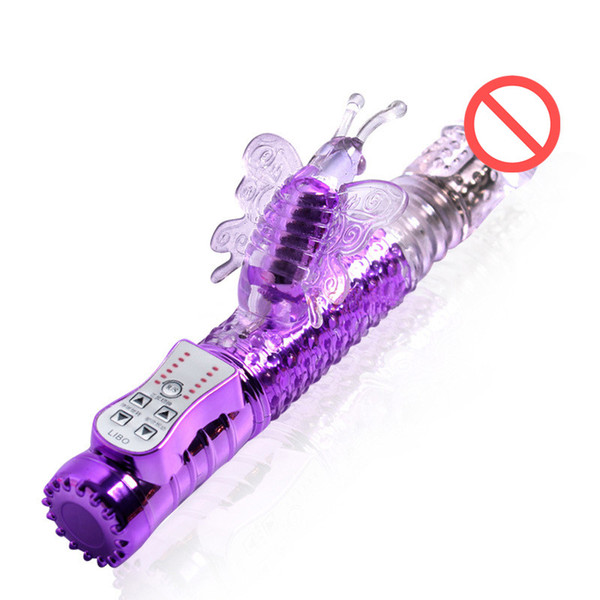 Rechargeable 36 Modes Rotating Thrusting Rabbit Vibrator Butterfly Clitoris Stimulator G Spot Dildo Vibrator, Sex Toys for Woman