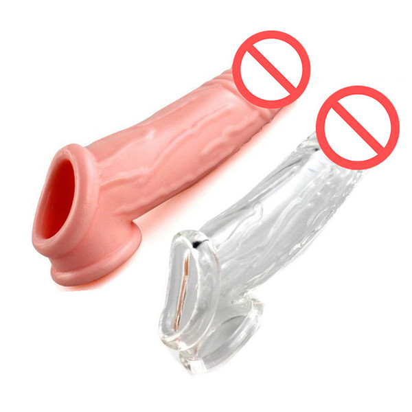 Adult Products Male Penis Extender Sleeve Penis Enlargement Enhancer Reusable Delay Ejaculation Cock Ring Sex Toys For Men