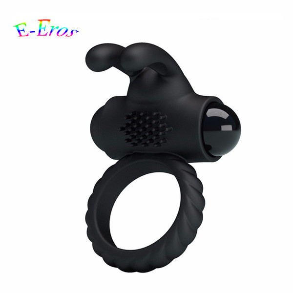 Pretty Love Men's Silicone Vibrating Cock Ring Time Lasting Penis Ring Rabbit Vibrator For Couples Clitoral Stimulation Sex Toy