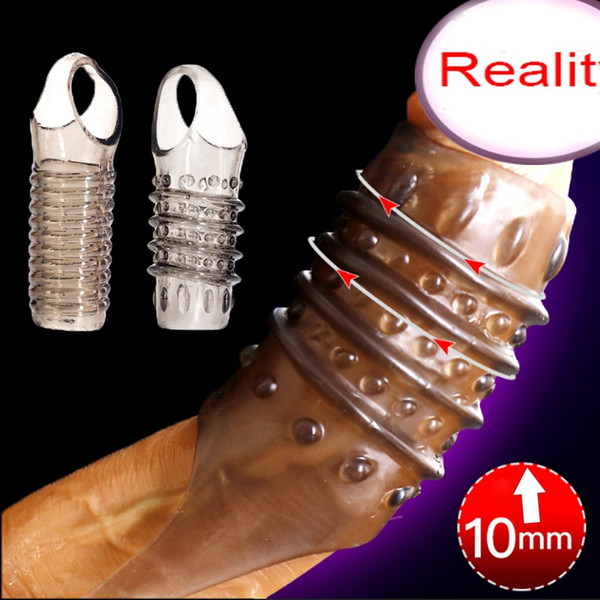 Men Reusable Crystal Penis Extension Sleeve Impotence Erection Penis Cook Ring Sleeve Sex Product for Men