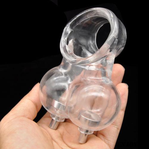 Electric Ball Stretcher Soft TPE Scrotum Stretchy Shield Cock Ring Squeeze Pendant Penis Enhancer Restraints Delay Toys DoctorMonalisa CR029