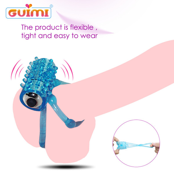 GUIMI Male Chastity Cage Delay Lasting Penis Ring Vibrator Cock Rings Prostate Stimulator Adult Masturbator Sex Toys for Men *