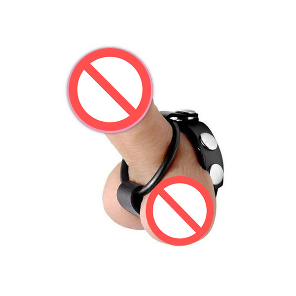 Leather Cock And Ball Harness Rubber Ball Stretcher Ring Leather Penis Ring Cock Ring Sex Toys For Men free shipping