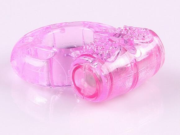 Butterfly Silicone Cock Ring Jelly Vibrating Penis Ring Delay Premature Ejaculation Lock Sex Toys for Men