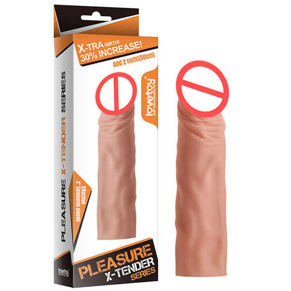 19*4 CM Super realistic and soft penis extension sleeve increase in length girth sex toys for men penis enlarger