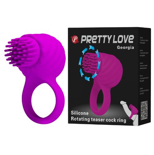 Pretty love 3 function spinning rotations silicone delay penis cock ring vibrator clitoris massager brush rechargable sex toys