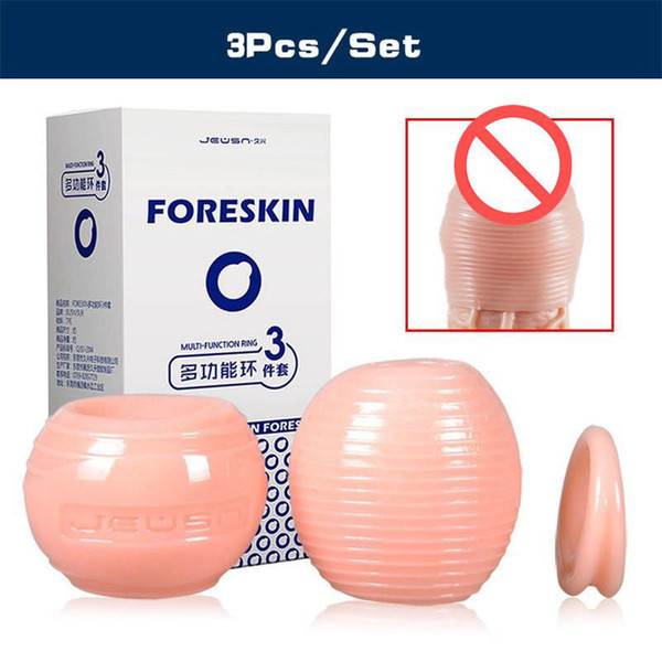 3Pcs/box Foreskin Correction Cock Rings Adult Sex Products For Men Silicone Flexible Penis Rings Male Glans Penis Block