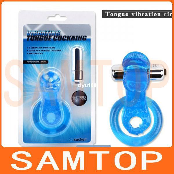 Wholesale - Tongue vibraing cockring,penis ring,7 vibration functions,waterproof