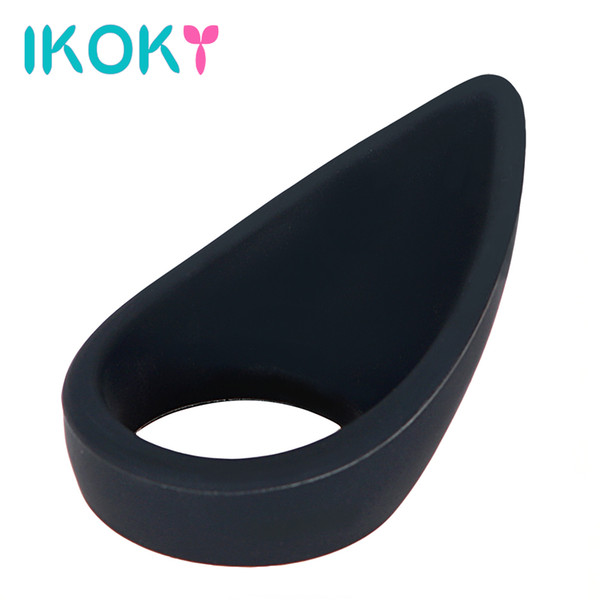 IKOKY Tongue Shape Penis Ring Cock Ring Sex Toys for Men Cockrings Delay Ejaculation Top Quality Adult Production Silicone