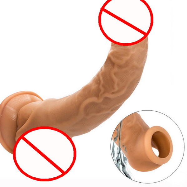 Silicone Bdsm Sm Sex toys Penis Enlargement Coat Penis Increase Extension Sleeves For Adults Intimate Goods Reusable Sex Product