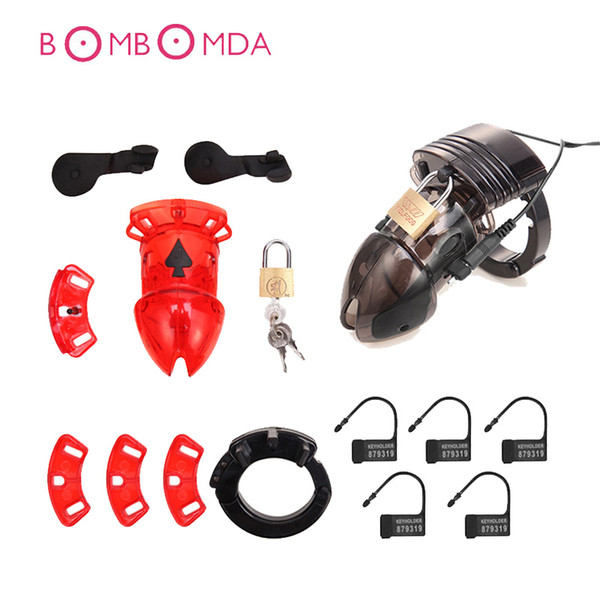 Sexy Cock Cage With Lock & Electric Host Medical Theme Toys Erotic Male Chastity Device Adult Products Sex Toys For Men Sex Shop Y18110302