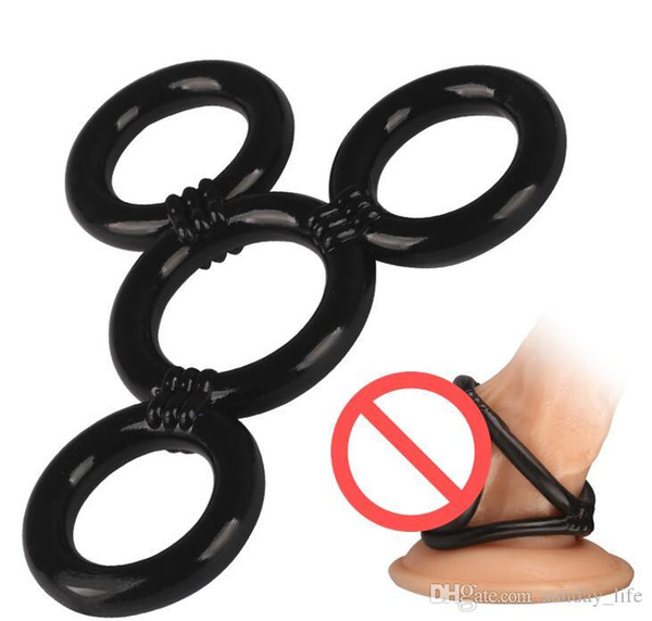 Free shipping!!!Male Penis Rings,4 Cock Rings,Delay Ejaculation Penis Scrotum Ring Sleeve Stretcher Ring for Men