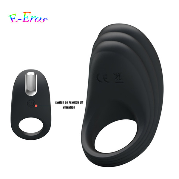 USB Rechargeable 7 Speed Vibrating Cock Ring Silicone Penis Ring Penis Extension Dick Ring Sex Products Male Masturbator