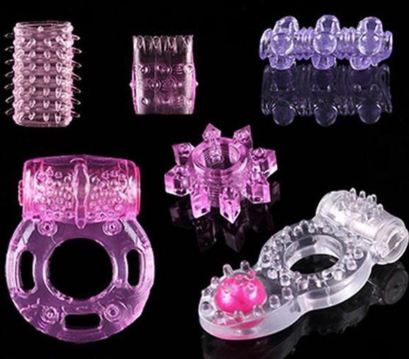 2017 6pcs Male Sex Toys Adult Products for Men Vibrate Penis Ring silica gel Penis Delay Cock Rings Stimulator Vibrator Sex Toys For Men