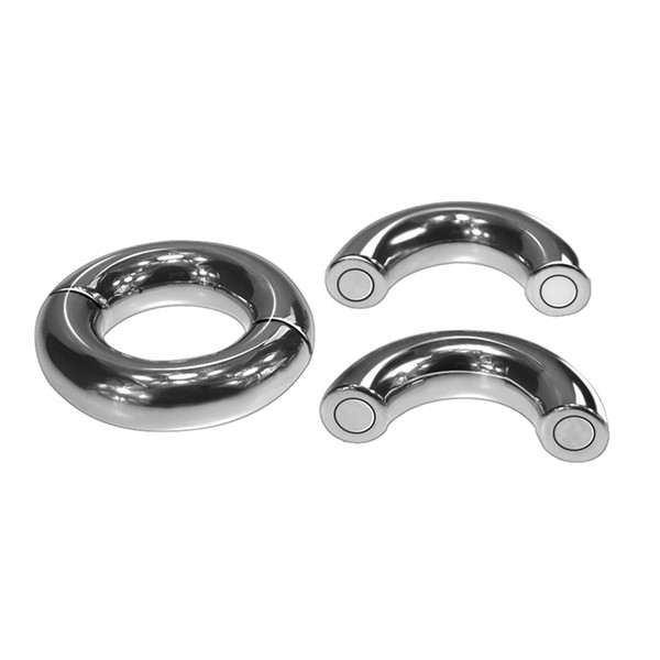 Ball Stretcher Stainless Steel Magnetic Bondage Ring Metal Penis Cock Ring Delay ejaculation Sex Toy For Men 30/33/40/45/50mm Choose