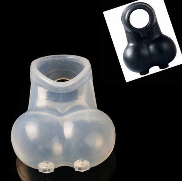 Male Scrotum Bondage Ring Soft Silicone Chastity Cage Sex Toys For Men Time Delay Cock Ring