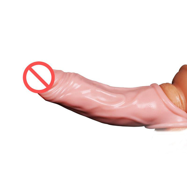 Silicone Penis Extender Sleeve Reusable Male Increase Cock Ring Enlarge Erection Dildo Enlargement Sex Toys for Men