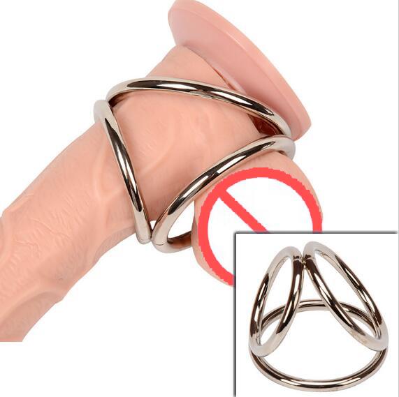 Delay Time Cock Ring Metal Stainless Steel Ball Stretcher Penis Ring Male Prolong Cockring Metal Scrotum Erotic Sex Toys For Men