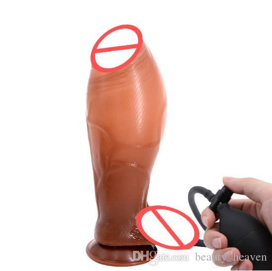 Huge Inflatable Dildo Pump Big Butt Plug Penis Realistic Large Soft Silicone Dildo Suction Cup Sex Toys For Women Adult Products