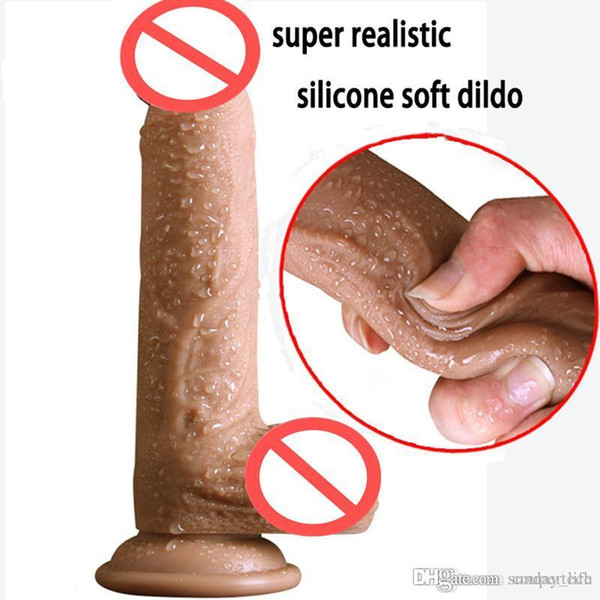 Free shipping!Super Realistic Suction Cup Dildo Male Artificial Genital Large Dick Adult Sex Toys For Woman Real Feel Soft Dildos Fake Penis