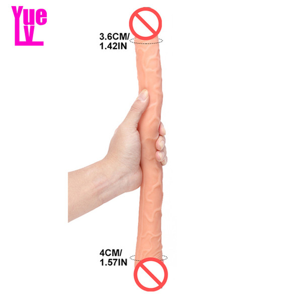 YUELV 46*3.6CM Super Long Double Head Dildo For Women Lesbian Vaginal G-spot Stimulate Artificial Penis Adult Sex Toys Cock Female Massage