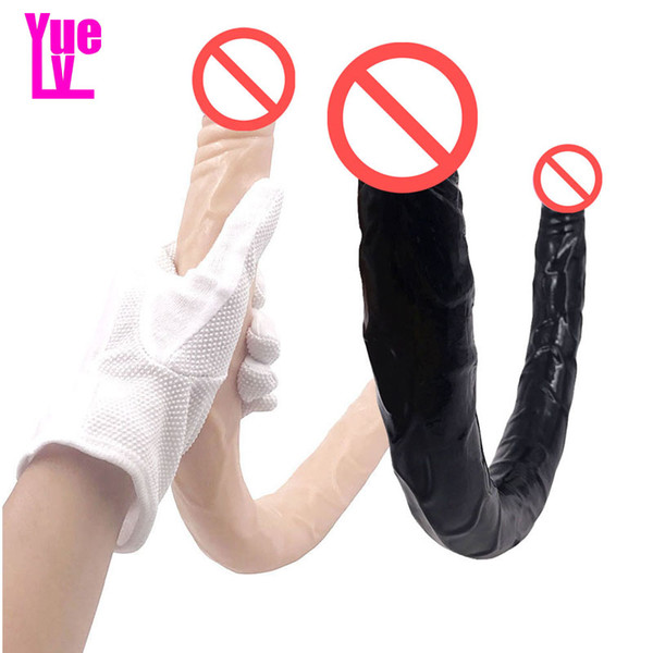 YUELV 21.65 Inch Super Long Double Headed Dildo Adult Sex Toys Big Artificial Realistic Penis For Women Lesbian Adult Erotic Sex Products