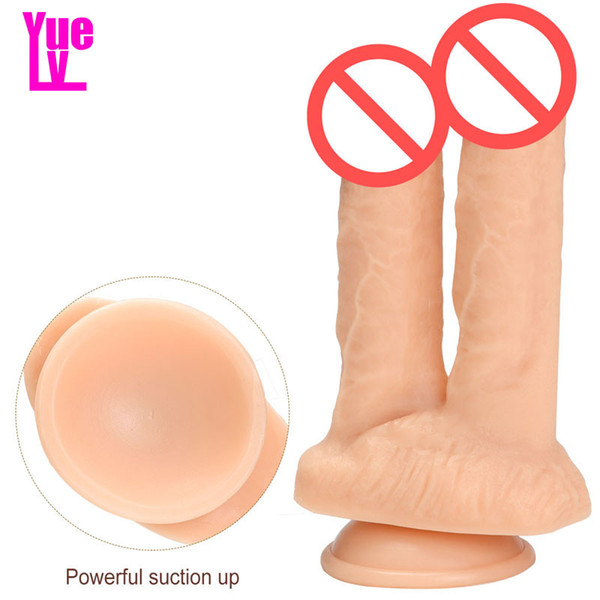 YUELV 8.27 Inch Double Headed Dildo Adult Sex Toys For Women Anal Vaginal Artificial Penis With Suction Cup G-spot Stimulate Female Massage