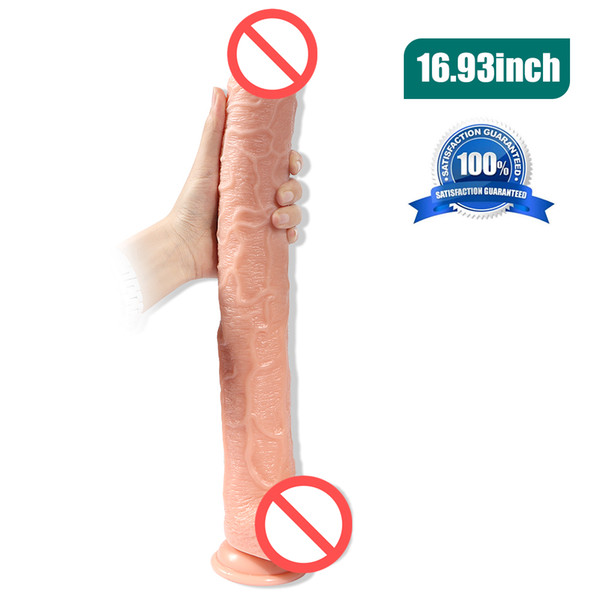 16.93 inch Big Huge Dildo Realistic With Suction Cup Vagina Inserter Fake Penis Anal Dildos Women Erotic Toys G Sport Stimulator Ø 2.17