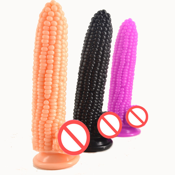 2018 Big Corn Dildo Suction Cup Particle Surface Vagina Stimulate Artificial Penis Dick Anal Plug Femlale Masturbation Adult Bdsm Sex Toy