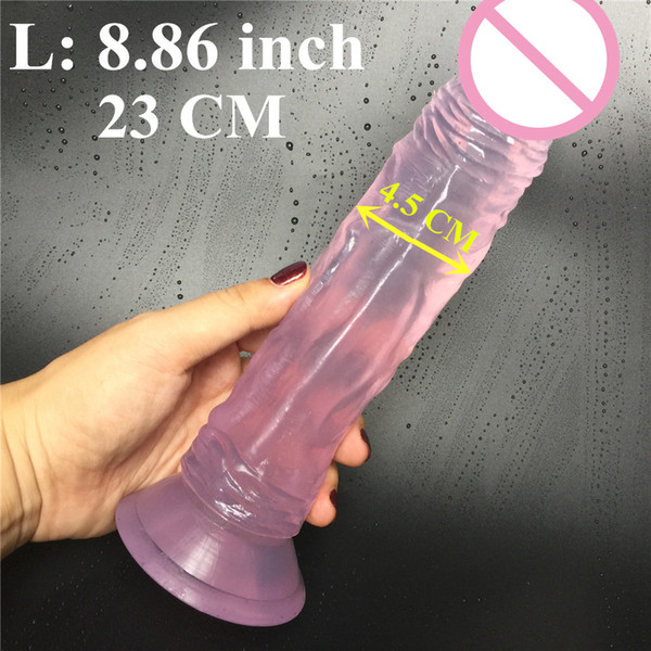 8.9 inch 23cm long d: 4.5 cm big dildo with suction cup sex penis,artificial penis for woman woman sex product sex toy C18112801