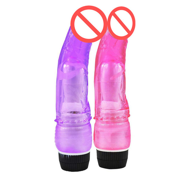 TPE crystal penis single shock, female masturbation stick, adult products, simulation, penis massage, vibration bar