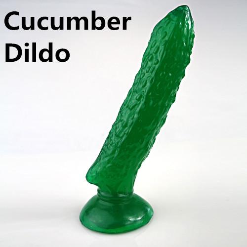 novelty suction green vegetable cucumber dildo artificial penis dick female masturbation sex toys adult products for women