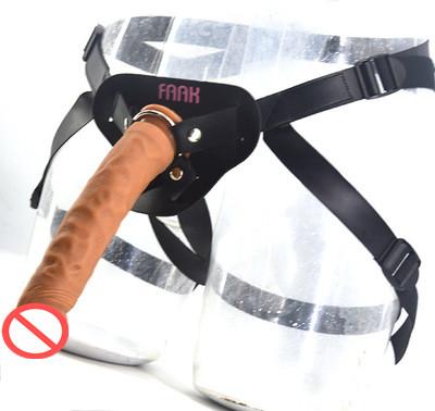 FAAK strap on penis silicone long strapon realistic dildo suction cup big dick sex toys lesbian masturbate leather belt harness