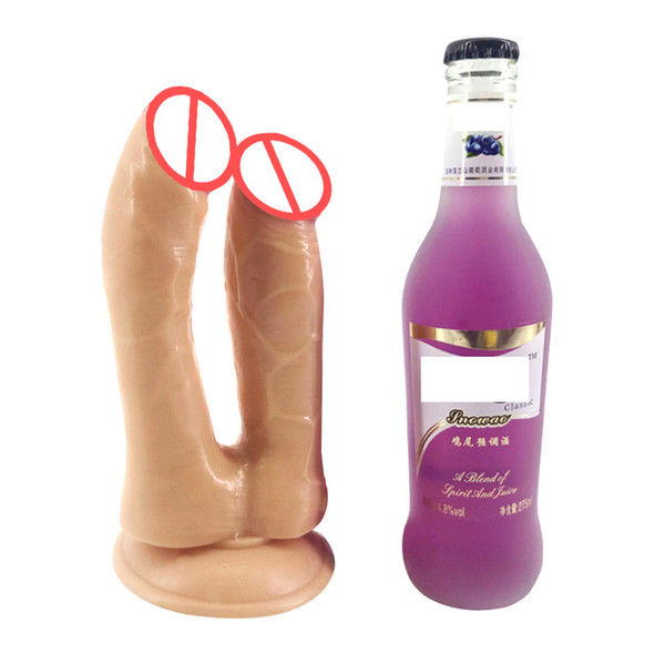 Realistic Double Dildos With Suction Cup,Anal Plug Dildo Toys,Female Masturbation Fake Penis,Adult Sex Product for Woman Lesbian