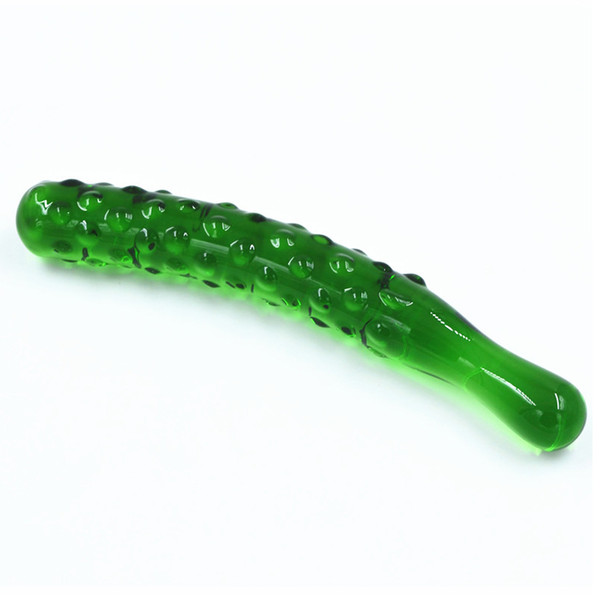 GLASS Dildo Cucumber Stimulating Butt Plug Sex Toys - Crystal Anal Dildo Sex Products For Adult Women Masturbation - With Retail Box