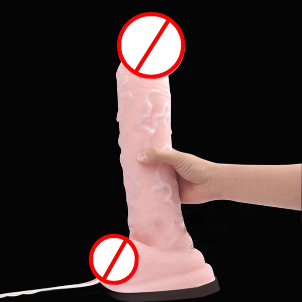 Super large vibrating and rotation realistic dildo with suction cup , waterproof penis, multi function Dongs sex toy