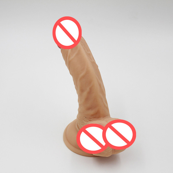 Big Realistic Dildo Waterproof Flesh 20.4CM Flexible penis with textured shaft and strong suction cup Sex toy for women