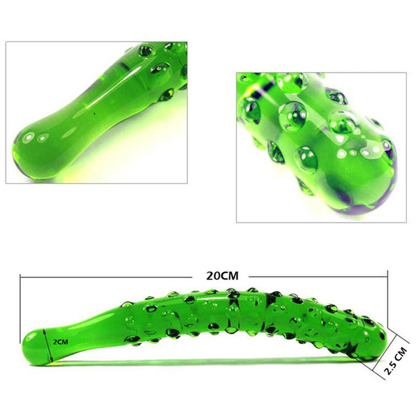 Glass Cucumber Dildo for Women Curved Crystal Female Masturbator Pleasure Wand Sex Toys for Women Masturbation - With Retail Box