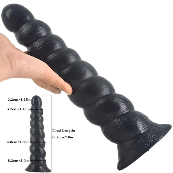 25.4cm/10in Long Big Anal Dildo Men Toys Anal Plug w/ 8 Beads Large Butt Plug Prostate Massage Sex Toy for Women Couples Erotic