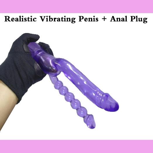 Jelly Multispeed Realistic Vibrator Penis, Anal Masturbating Beads Plug Adult Sex Toys for Women