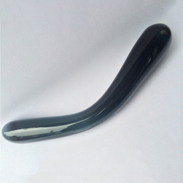 Black glass double dildo penis vagina structure combining design most likely to reach orgasm glass dildo sex toys for woman D18111304