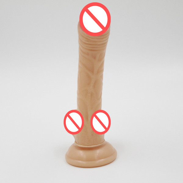 Big Realistic Dildo Waterproof Flexible penis with textured shaft and strong suction cup Sex toy for women 7.28 Inches (18.5cm)