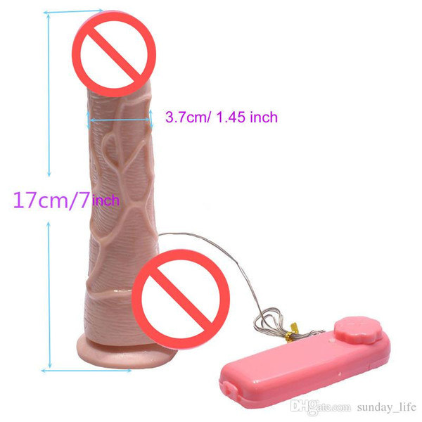 FREE SHIPPING!!2018 Newest Silicone Realistic Dildo 7'' Big Dildo Vibrator Strapon Penis Suction Cup Double Vibrators Sex Toys for