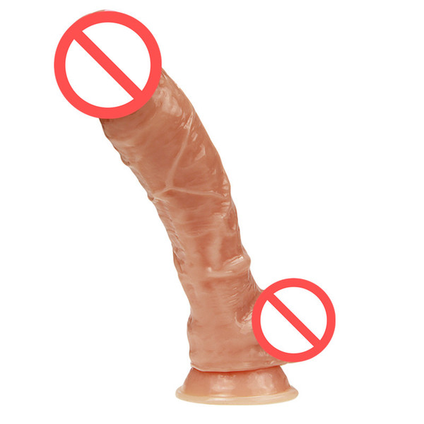 24*5CM/450g Big Realistic Penis with Suction Cup Black Flesh Brown Strap on Phallus Accessory for Lesbian Couples Anal Sex Dildo