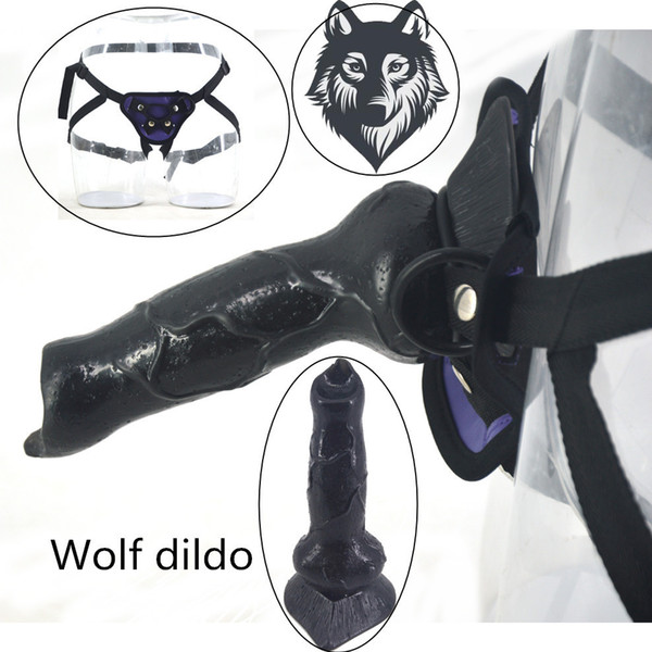 CHGD Strapon dildo animal wolf dildo removable sex toys for women strap on penis harness dick dog penis vagina stimulate toy Y1892001