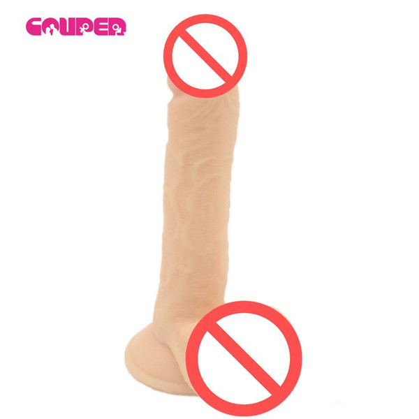 FREE SHIPPING!! 22*4.3cm Sex Toys For Women Realistic Dildo With Sucker Flexible Penis Dong Flesh Cock Massager Adult Sex Products