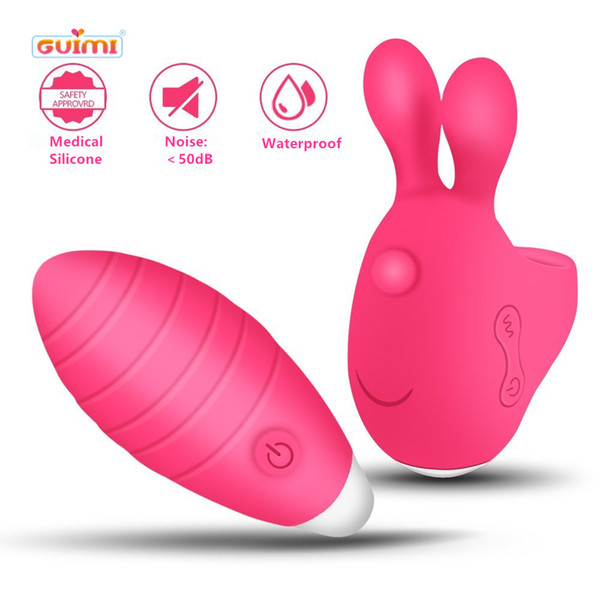 GUIMI Heating Vaginal Ball for Women Silicone Rabbit Vibrator Kegel Balls Nipple Massage Finger Sleeve Sexy Toys for Adults