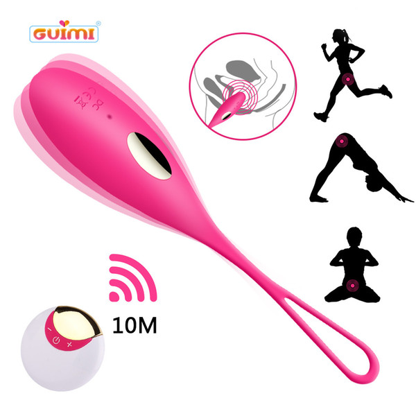 GUIMI Wireless Silicone Vibrator USB Vibrating Bullet Egg G-spot Massager Vagina Trainer Adult Doll Erotic Sex Toys for Woman