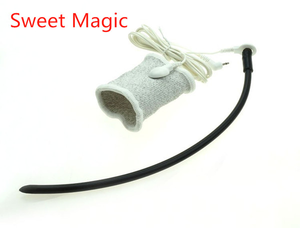 Sweet Magic Electric Shock Accessory Electro Sex Penis Plug Sex Products Dilator Silicone Urethral Sounds Vibrator +Penis Sleeve Sex Toys