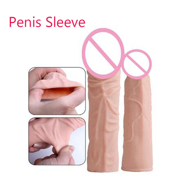 Sweet Magic Super Realistic Penis Extender Sleeve Sex Products Reusable Silicone Dildo Penis Enlargement Condom Sex Toys for Men Couples